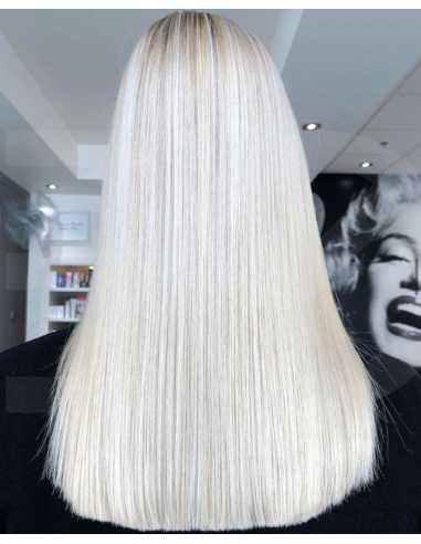 Extensiones de clip de pelo liso 63 cm - rubio polar