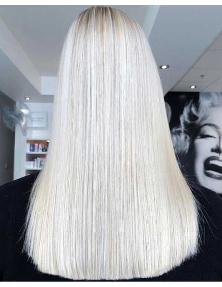 Extensiones de clip de pelo liso 63 cm - rubio polar