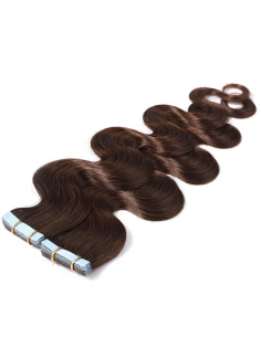 Extensiones adhesivas de pelo ondulado 48 cm - chocolate