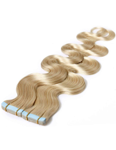 Extensiones adhesivas de pelo ondulado 48 cm - rubio claro