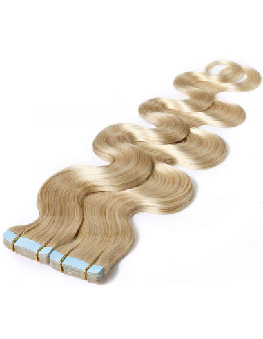 Extensiones adhesivas de pelo ondulado 48 cm - rubio claro