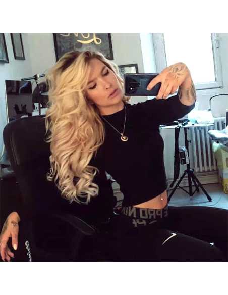 Extensiones adhesivas de pelo liso 73 cm - rubio