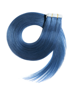 Extensiones de pelo liso doble cara 50 cm - azul