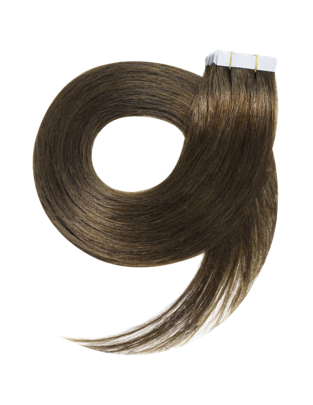 Extensiones de pelo liso doble cara 50 cm - marrón