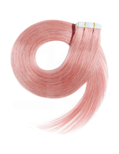 Extensiones adhesivas de pelo liso 50 cm - rosa