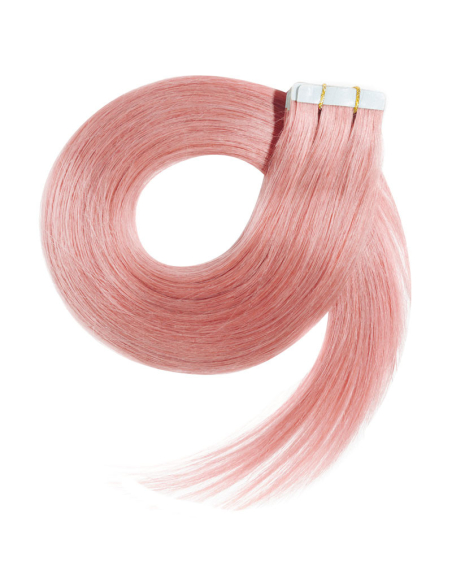 Extensiones adhesivas de pelo liso 50 cm - rosa