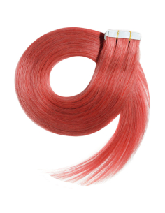 Extensiones adhesivas de pelo liso 50 cm - rojo