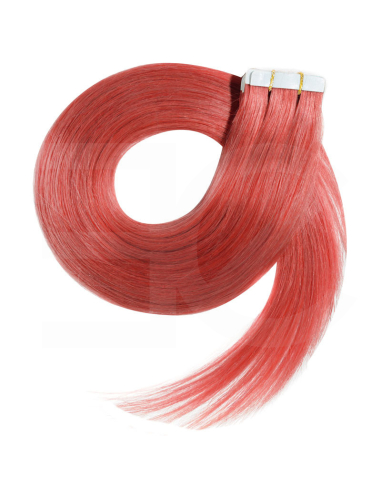Extensiones adhesivas de pelo liso 50 cm - rojo