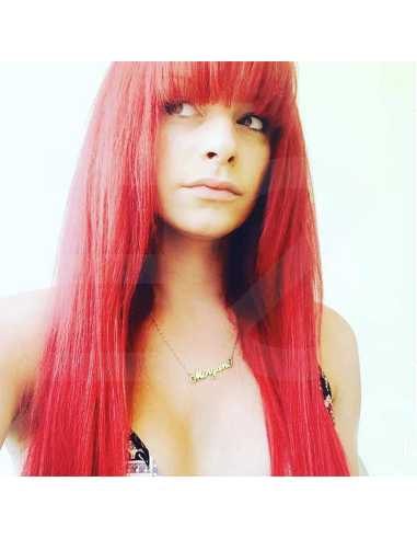 Extensiones adhesivas de pelo liso 50 cm - rojo