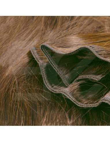 Extensiones de cortina de pelo natural liso 50 cm - castaño claro