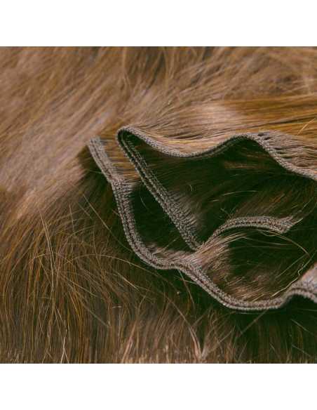 Extensiones de cortina de pelo natural liso 50 cm - castaño claro