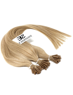 Extensiones de micro ring de pelo liso 50 cm - rubio ceniza