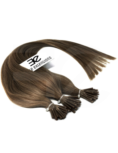 Extensiones de micro ring de pelo liso 63 cm - castaño avellana