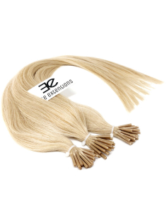 Extensiones de micro ring de pelo liso 73 cm - rubio platino