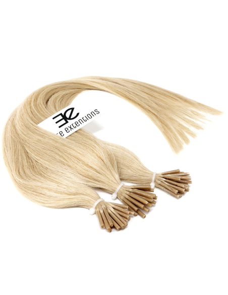 Extensiones de micro ring de pelo liso 73 cm - rubio platino