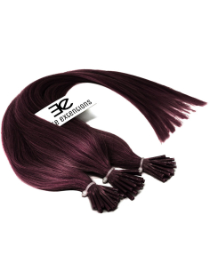 Extensiones de micro ring de pelo liso 50 cm - ciruela