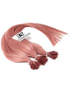 Extensiones de micro ring de pelo liso 50 cm - rosa