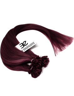 Extensiones de queratina de pelo liso 50 cm - ciruela