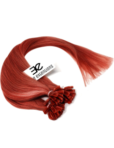 Extensiones de queratina de pelo liso 50 cm - rojo