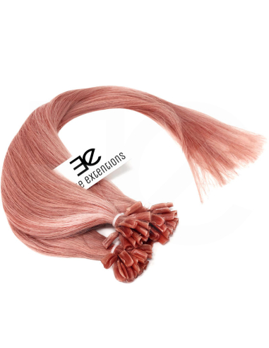 Extensiones de queratina de pelo liso 50 cm - rosa