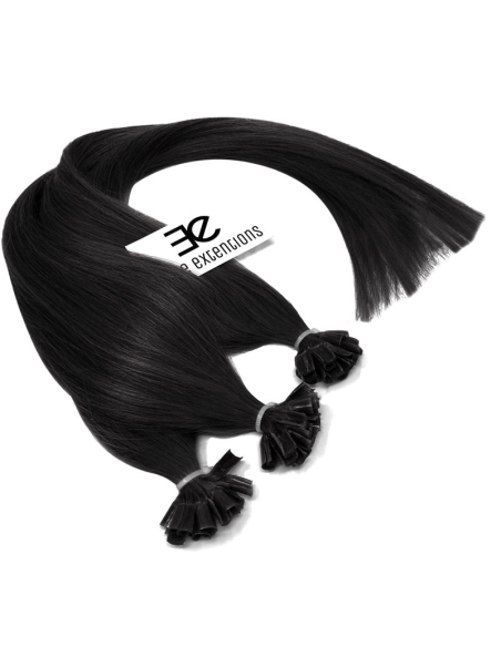 Extensiones de queratina de pelo liso 63 cm 1 g - negro