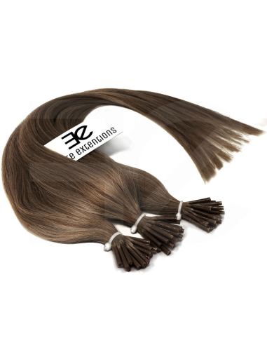 Extensiones de micro ring de pelo liso 50 cm - castaño avellana