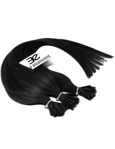 Extensiones de micro ring de pelo liso 50 cm 0,85 g - negro