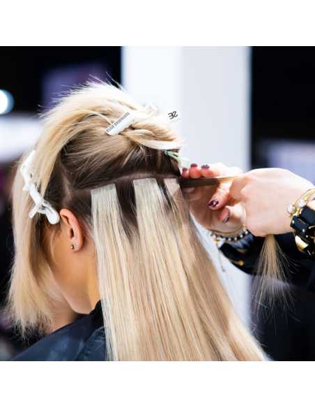 Extensiones adhesivas de pelo liso 73 cm - negro