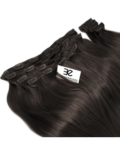 Extensiones de clip de pelo liso natural LUXE Maxi Volumen 180 g 53 cm - moreno natural 2