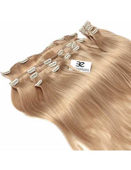 Extensiones de clip de pelo liso natural LUXE Maxi Volumen 180 g 53 cm - rubio dorado