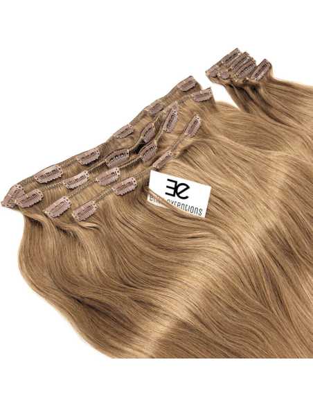 Extensiones de clip de pelo liso natural Maxi Volumen 180 g 63 cm  - rubio dorado