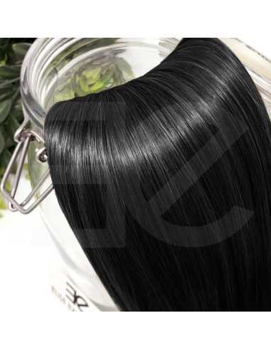 Extensiones de clip de pelo liso natural LUXE Maxi Volumen 180 g 53 cm - negro