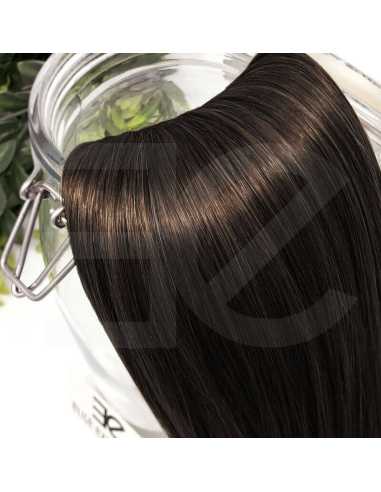 Extensiones de clip de pelo liso natural Maxi Volumen 180 g 63 cm  - castaño oscuro