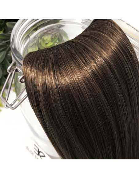 Extensiones de clip de pelo liso natural LUXE Maxi Volumen 180 g 53 cm - castaño