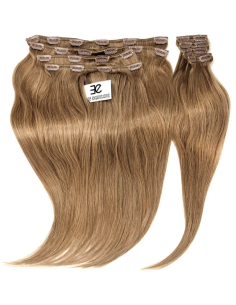 Extensiones de clip de pelo liso natural LUXE Maxi Volumen 180 g 53 cm - rubio dorado