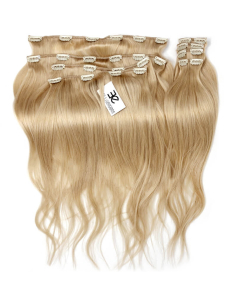 Extensiones de clip de pelo liso natural LUXE Maxi Volumen 180 g 53 cm - rubio