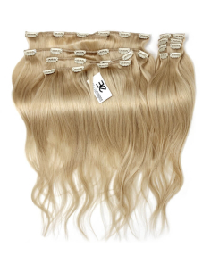 Extensiones de clip de pelo liso natural LUXE Maxi Volumen 180 g 53 cm - rubio ceniza