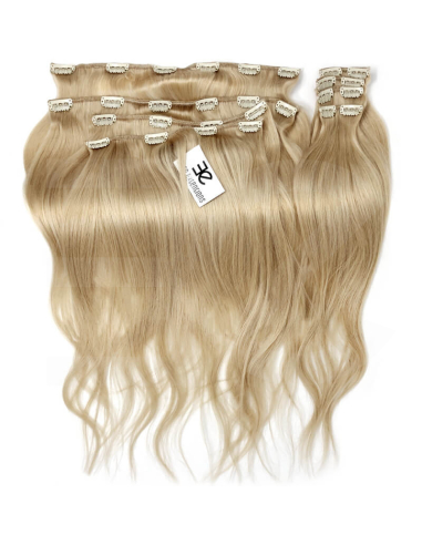 Extensiones de clip de pelo liso natural LUXE Maxi Volumen 180 g 53 cm - rubio ceniza