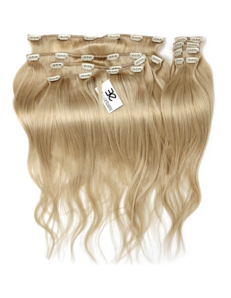 Extensiones de clip de pelo liso natural LUXE Maxi Volumen 180 g 53 cm - rubio ceniza