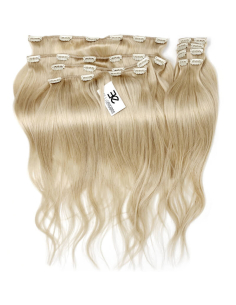 Extensiones de clip de pelo liso natural LUXE Maxi Volumen 180 g 53 cm - rubio claro