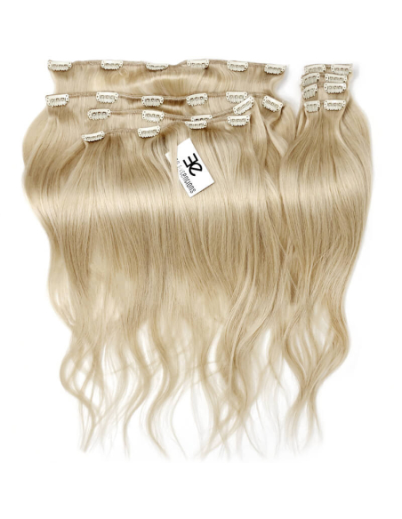 Extensiones de clip de pelo liso natural LUXE Maxi Volumen 180 g 53 cm - rubio claro