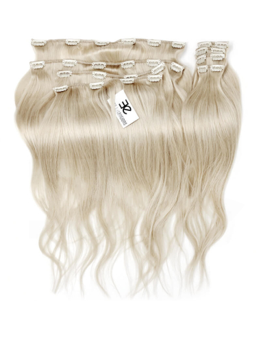 Extensiones de clip de pelo liso natural LUXE Maxi Volumen 180 g 53 cm - rubio polar