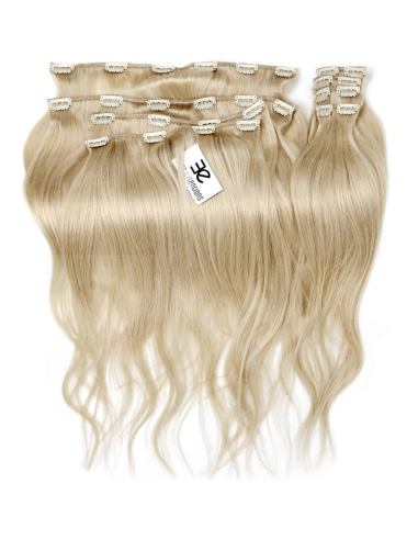 Extensiones de clip de pelo liso natural Maxi Volumen 180 g 63 cm  - rubio claro