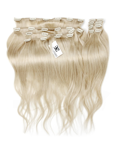 Extensiones de clip de pelo liso natural Maxi Volumen 180 g 63 cm  - rubio platino