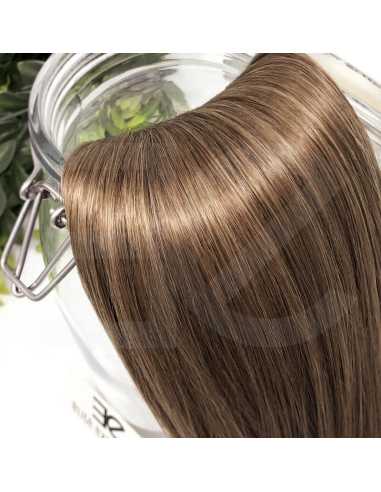 Extensiones de cortina de pelo natural liso 50 cm - castaño claro