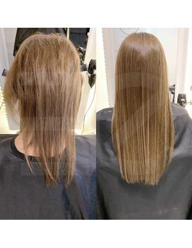 Extensiones de micro loop de pelo liso 48 cm 1 g - rubio dorado