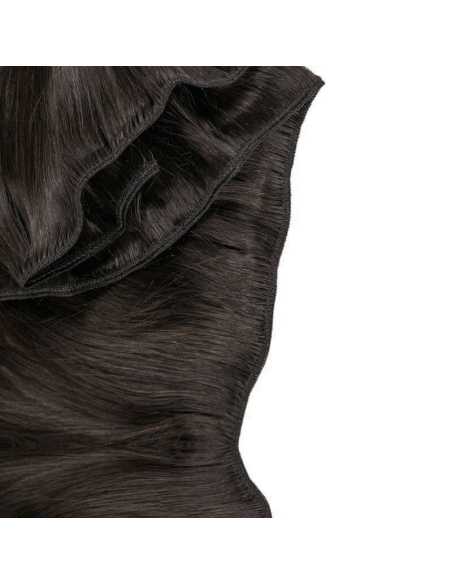 Extensiones de cortina de pelo natural liso 50 cm - moreno natural