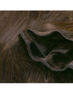 Extensiones de cortina de pelo natural liso 50 cm - castaño avellana 2