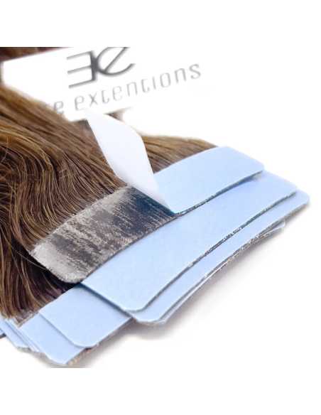 Extensiones de pelo liso doble cara 50 cm - castaño claro