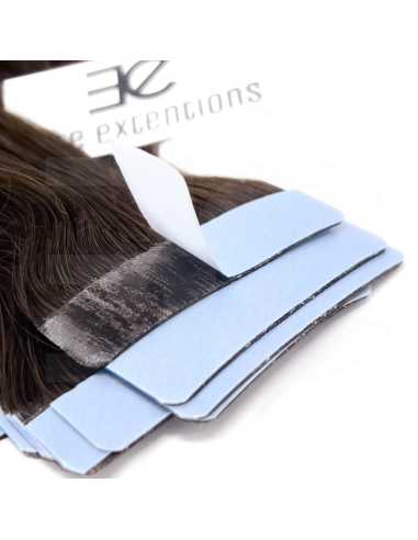 Extensiones adhesivas de pelo liso 50 cm - castaño oscuro